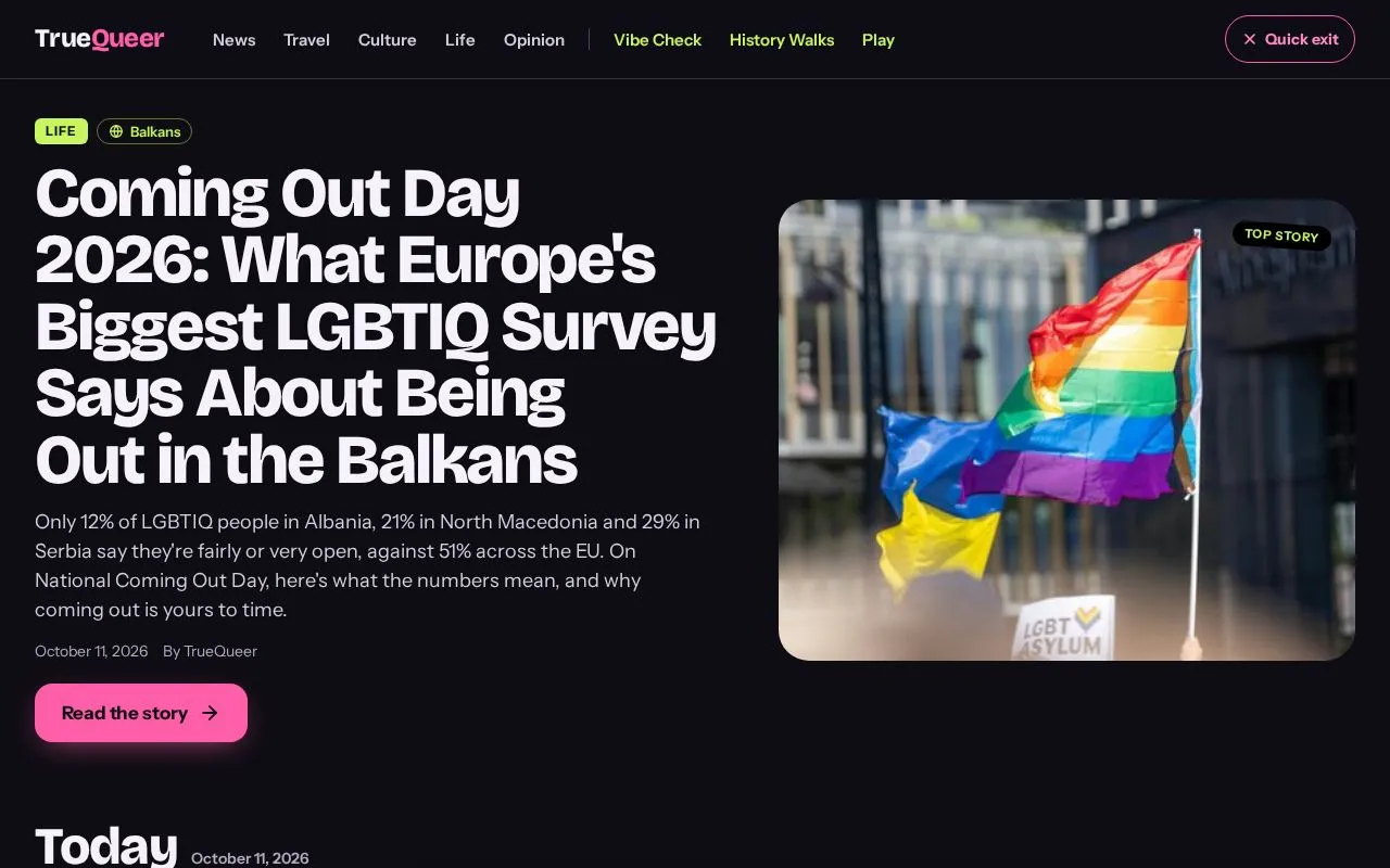 TrueQueer home page